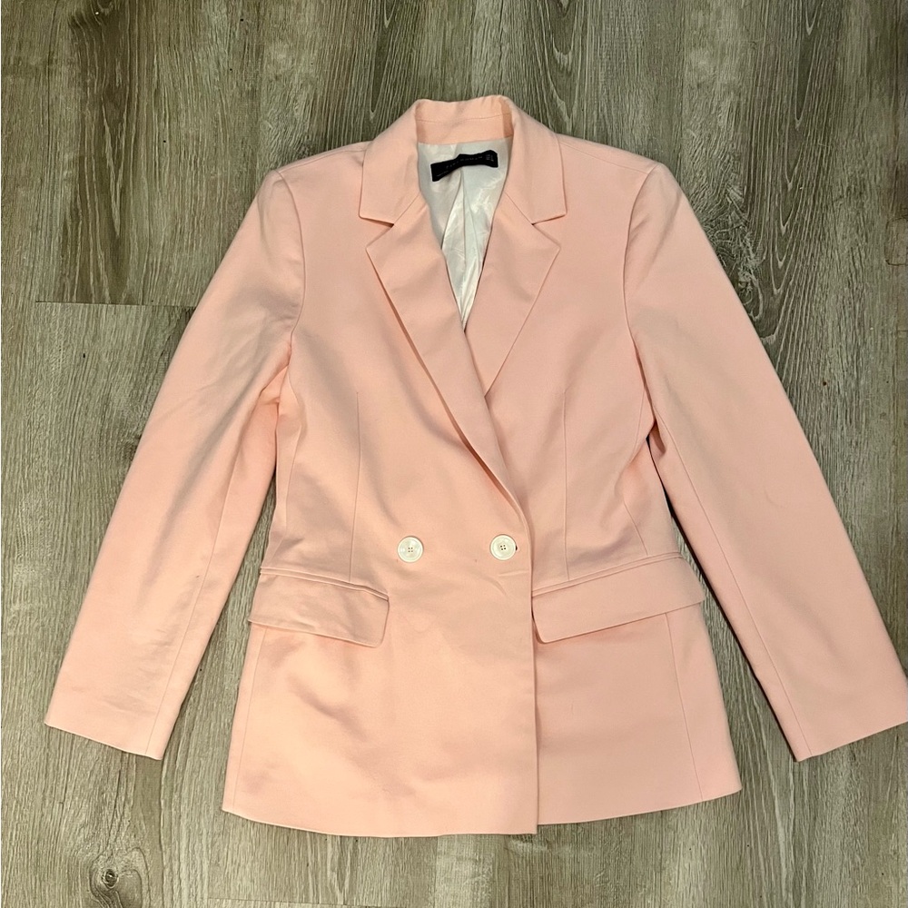 Zara Double Breasted Tailored Blazer - Pink